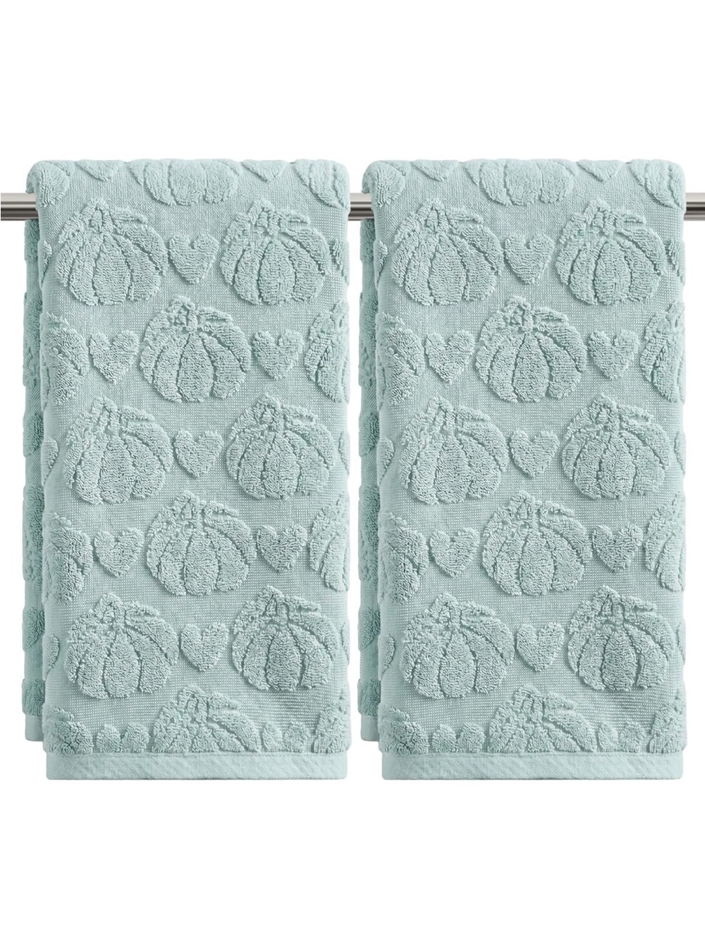 Blue Pumpkin Cotton Hand Towels- Set of 2
